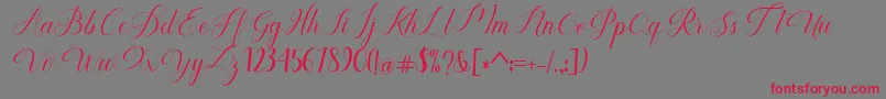 Humilde regular Font – Red Fonts on Gray Background