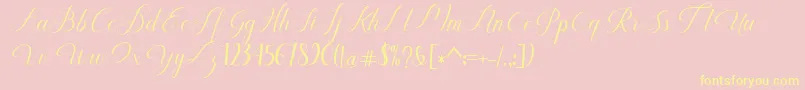 Fonte Humilde regular – fontes amarelas em um fundo rosa