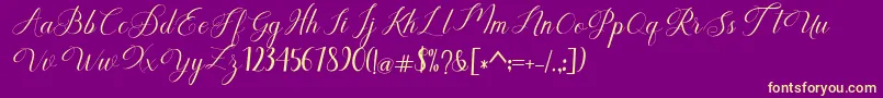 Humilde regular-Schriftart – Gelbe Schriften auf violettem Hintergrund