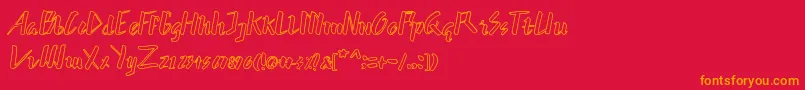 hummer outline Font – Orange Fonts on Red Background