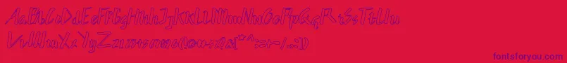 hummer outline-Schriftart – Violette Schriften auf rotem Hintergrund