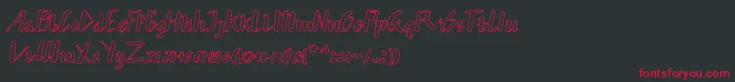 hummer outline Font – Red Fonts on Black Background