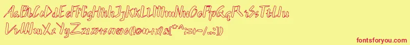 hummer outline Font – Red Fonts on Yellow Background