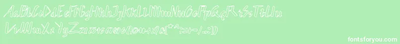 hummer outline-Schriftart – Weiße Schriften auf grünem Hintergrund