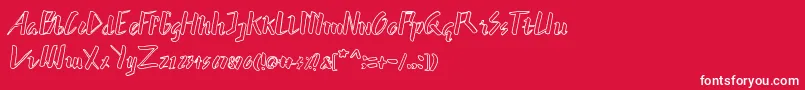hummer outline Font – White Fonts on Red Background
