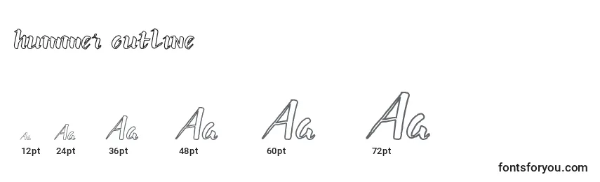 Hummer outline Font Sizes