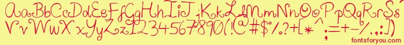 AirplanesInTheNightSky-Schriftart – Rote Schriften auf gelbem Hintergrund