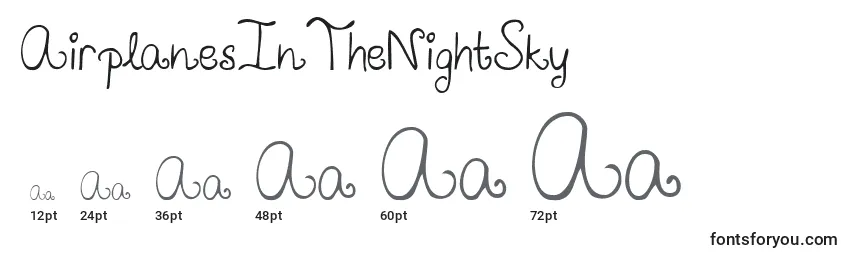 AirplanesInTheNightSky Font Sizes