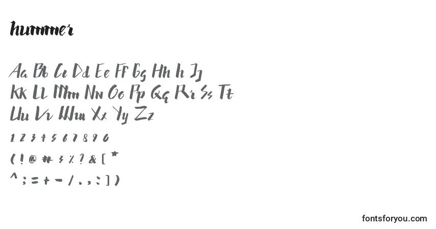 Fuente Hummer - alfabeto, números, caracteres especiales