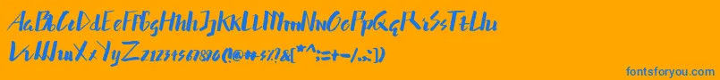 フォントhummer – オレンジの背景に青い文字