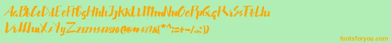 hummer Font – Orange Fonts on Green Background