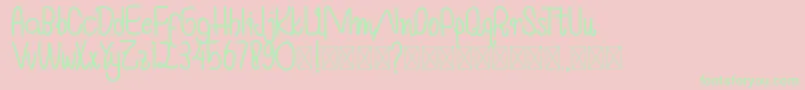 HummingAffection Font – Green Fonts on Pink Background