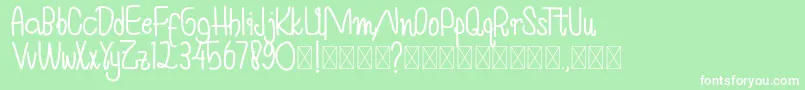 Fonte HummingAffection – fontes brancas em um fundo verde