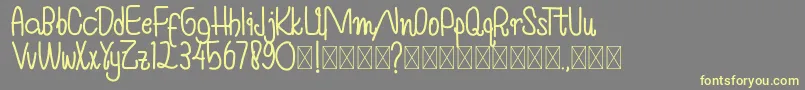 HummingAffection Font – Yellow Fonts on Gray Background