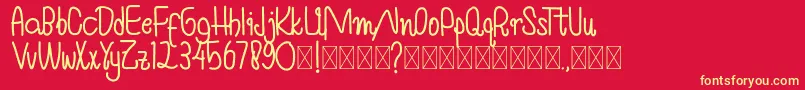 HummingAffection Font – Yellow Fonts on Red Background