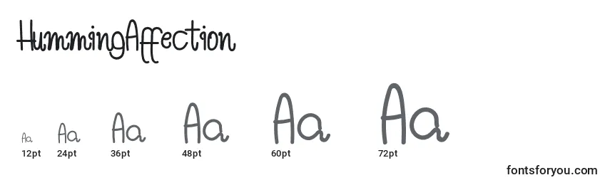 HummingAffection Font Sizes