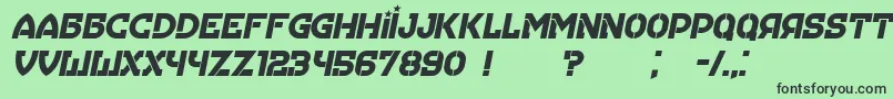 Fonte Hungaria Italic – fontes pretas em um fundo verde