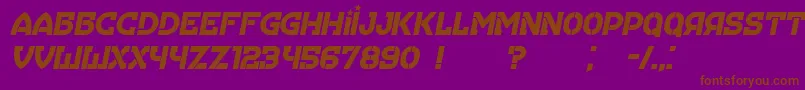 Hungaria Italic Font – Brown Fonts on Purple Background