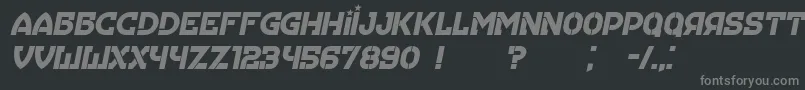 Fonte Hungaria Italic – fontes cinzas em um fundo preto