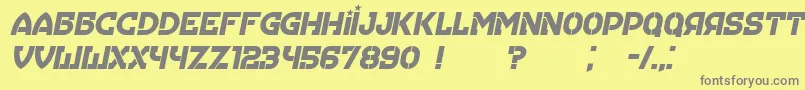 Hungaria Italic-Schriftart – Graue Schriften auf gelbem Hintergrund