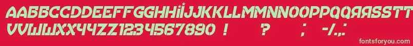 Hungaria Italic Font – Green Fonts on Red Background