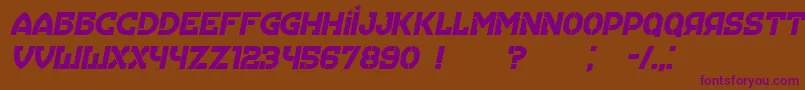 Hungaria Italic Font – Purple Fonts on Brown Background