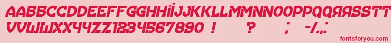 Fonte Hungaria Italic – fontes vermelhas em um fundo rosa