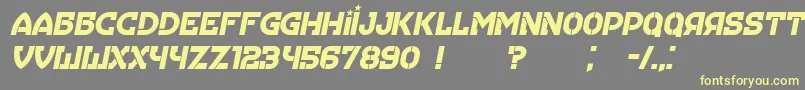 フォントHungaria Italic – 黄色のフォント、灰色の背景