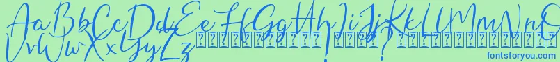 Hungaria Font – Blue Fonts on Green Background