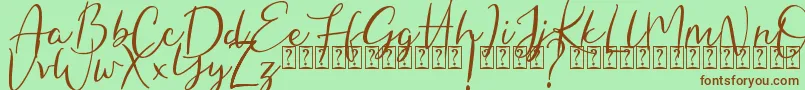 Hungaria Font – Brown Fonts on Green Background