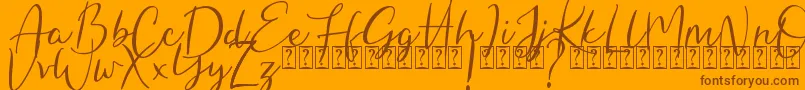Hungaria Font – Brown Fonts on Orange Background