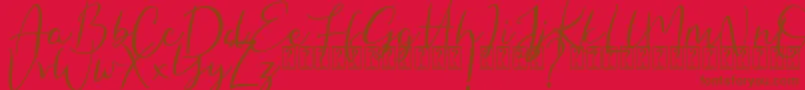 Hungaria Font – Brown Fonts on Red Background