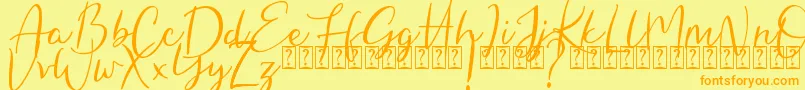 Hungaria Font – Orange Fonts on Yellow Background