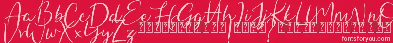 Hungaria Font – Pink Fonts on Red Background