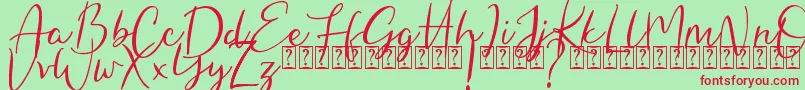 Hungaria Font – Red Fonts on Green Background