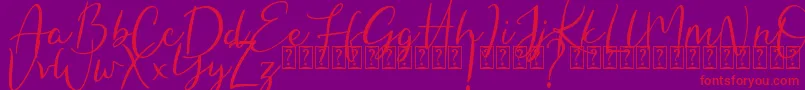 Hungaria-Schriftart – Rote Schriften auf violettem Hintergrund