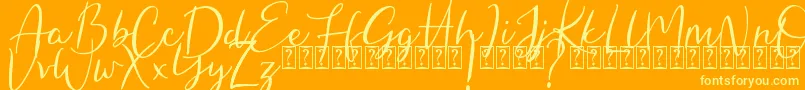 Hungaria Font – Yellow Fonts on Orange Background
