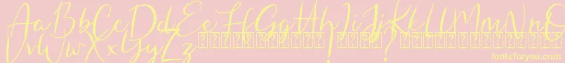 Hungaria Font – Yellow Fonts on Pink Background