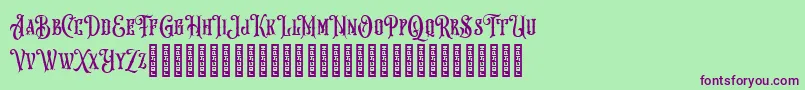 Hungry Beast Font – Purple Fonts on Green Background