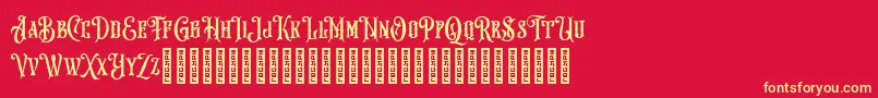 Hungry Beast Font – Yellow Fonts on Red Background