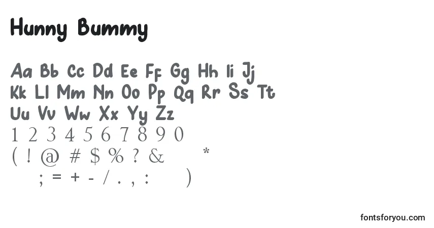 Czcionka Hunny Bummy – alfabet, cyfry, specjalne znaki