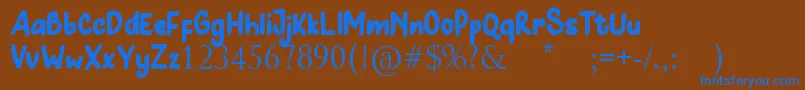 Hunny Bummy Font – Blue Fonts on Brown Background