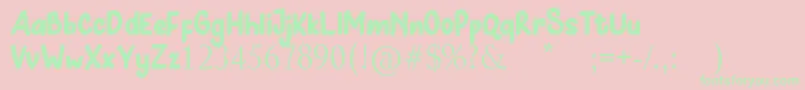 Hunny Bummy Font – Green Fonts on Pink Background