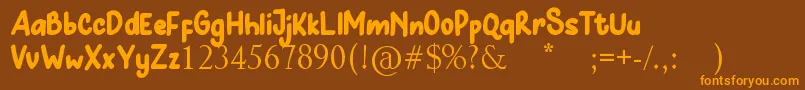 Hunny Bummy Font – Orange Fonts on Brown Background
