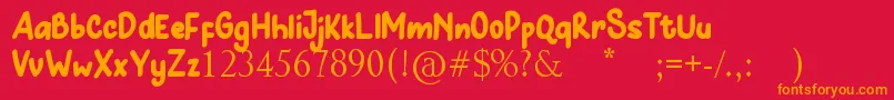 Hunny Bummy Font – Orange Fonts on Red Background