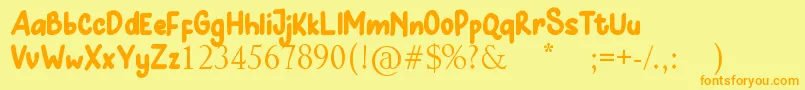 Hunny Bummy Font – Orange Fonts on Yellow Background