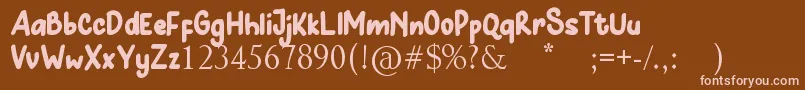 Hunny Bummy Font – Pink Fonts on Brown Background