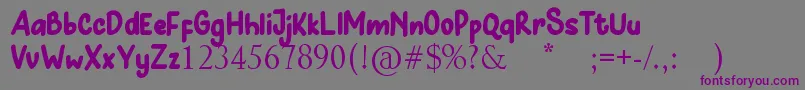 Шрифт Hunny Bummy – фиолетовые шрифты на сером фоне