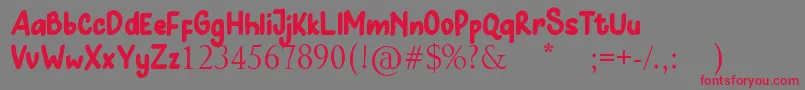 Hunny Bummy Font – Red Fonts on Gray Background