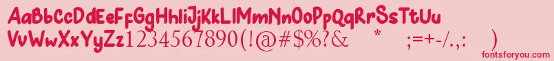 Hunny Bummy Font – Red Fonts on Pink Background